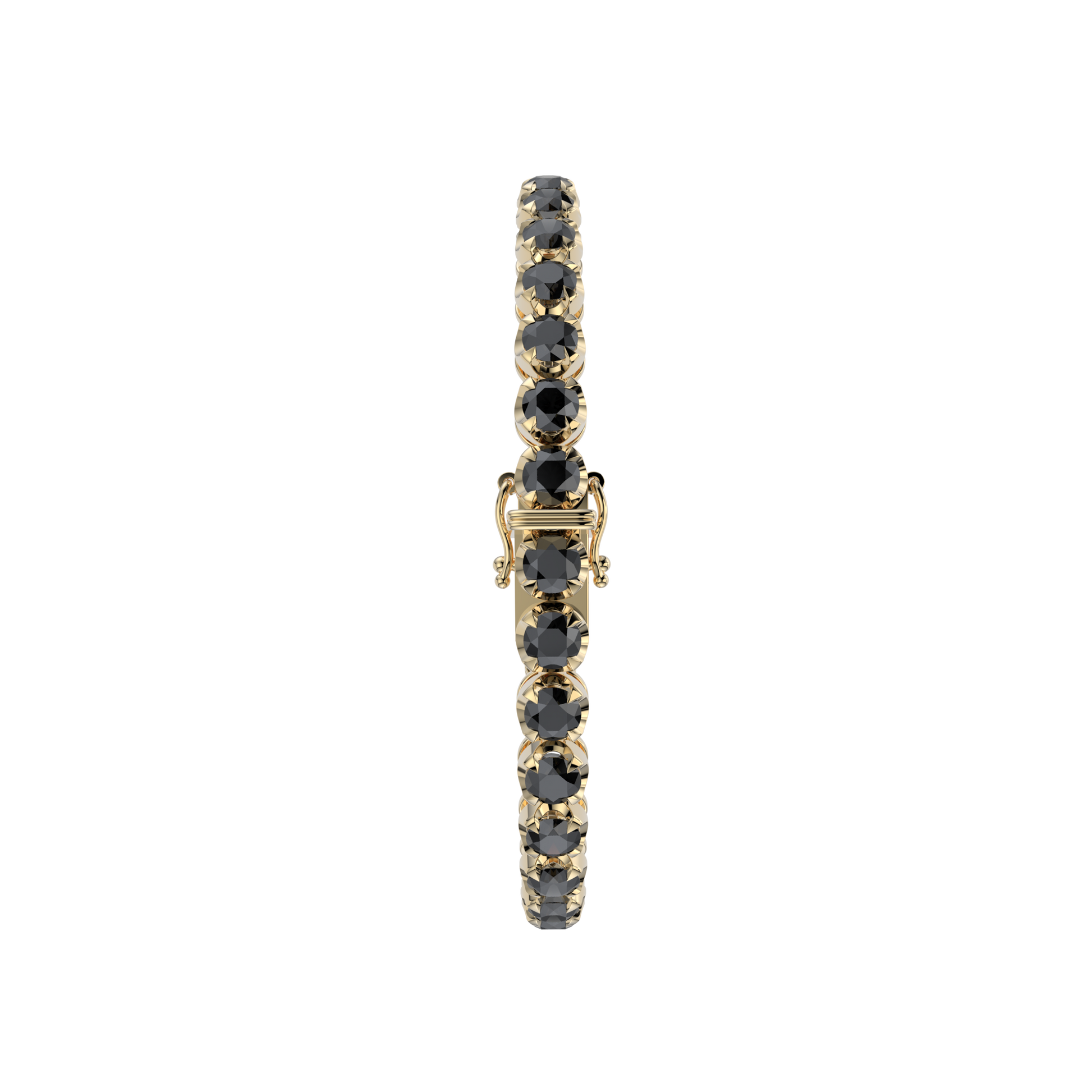 Bracelet with Black Diamond on a Yellow Gold