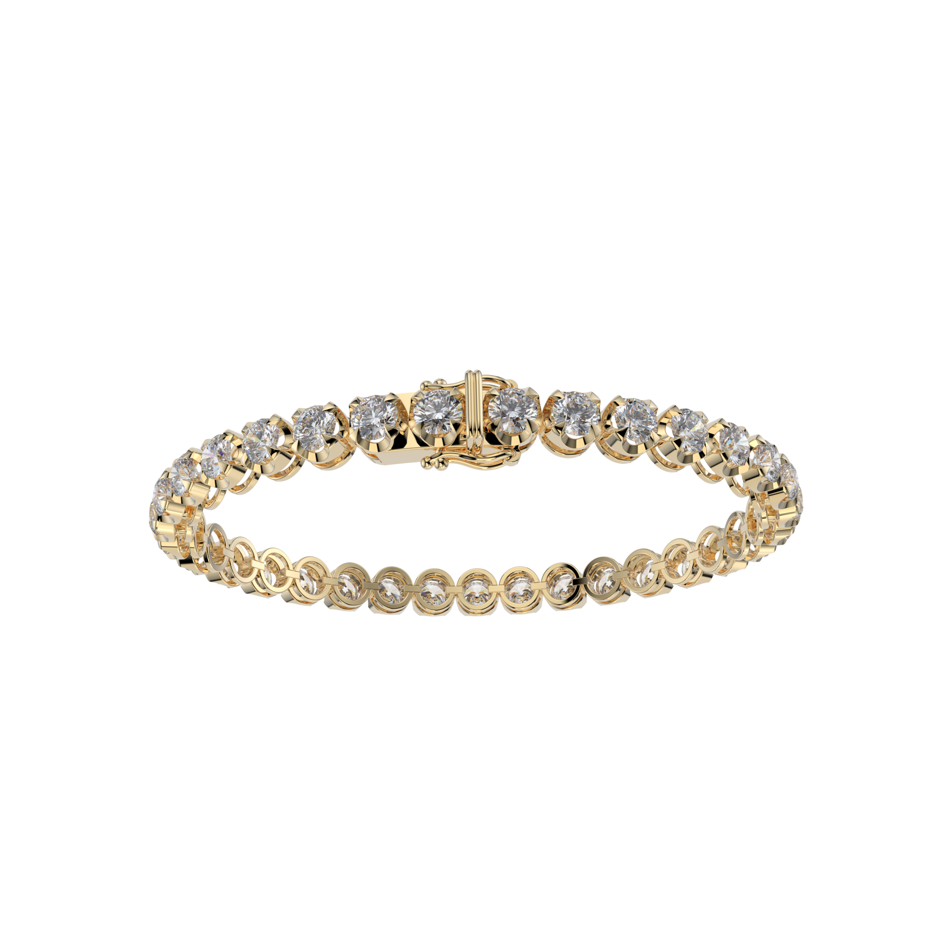 Bracelet with Natural Diamond on a Yellow Gold