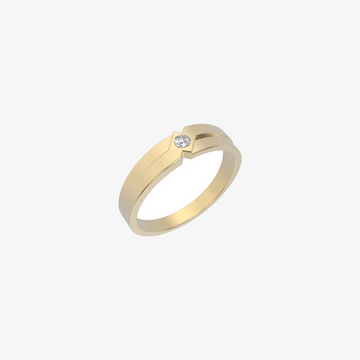 Elegant Men's Gold Ring with Single Diamond