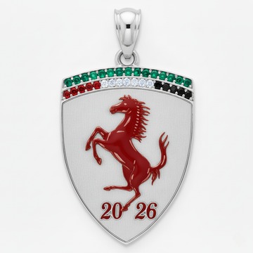 2026 New Year Horse Gift - Fire Red - Sterling Silver - Moissanite