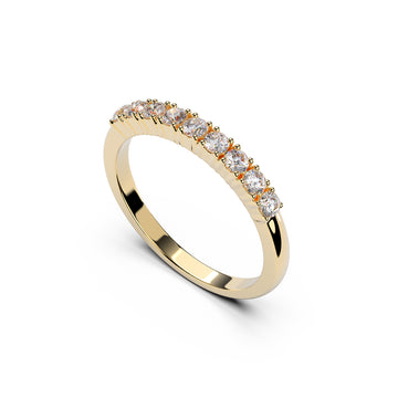 18K Yellow Gold Half Eternity Ring