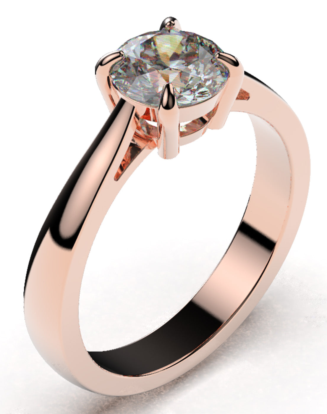 Elegant Rose Gold Solitaire Engagement Ring