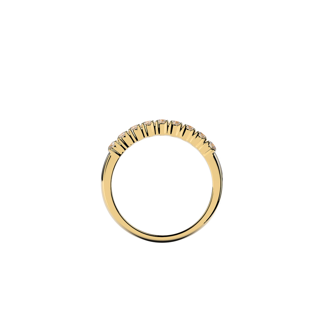 18K Yellow Gold Half Eternity Ring