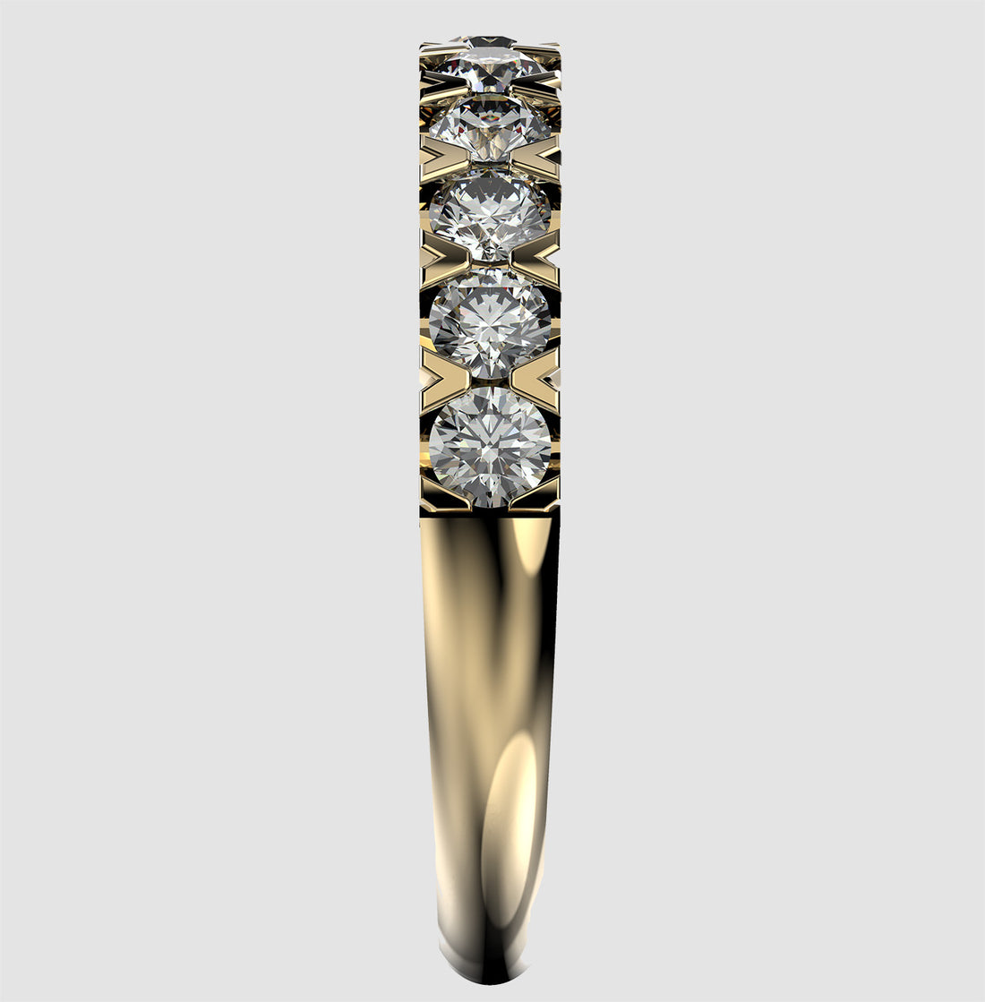 Classic Gold Diamond Band with Claw Setting