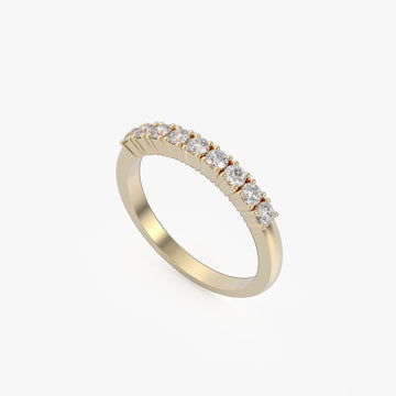 18K Yellow Gold Half Eternity Ring