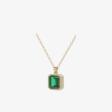 Elegant Emerald Pendant in 18K Gold – Timeless Octagon Cut