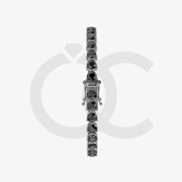 Bracelet with Moissanite on a Black Gold Vermeil