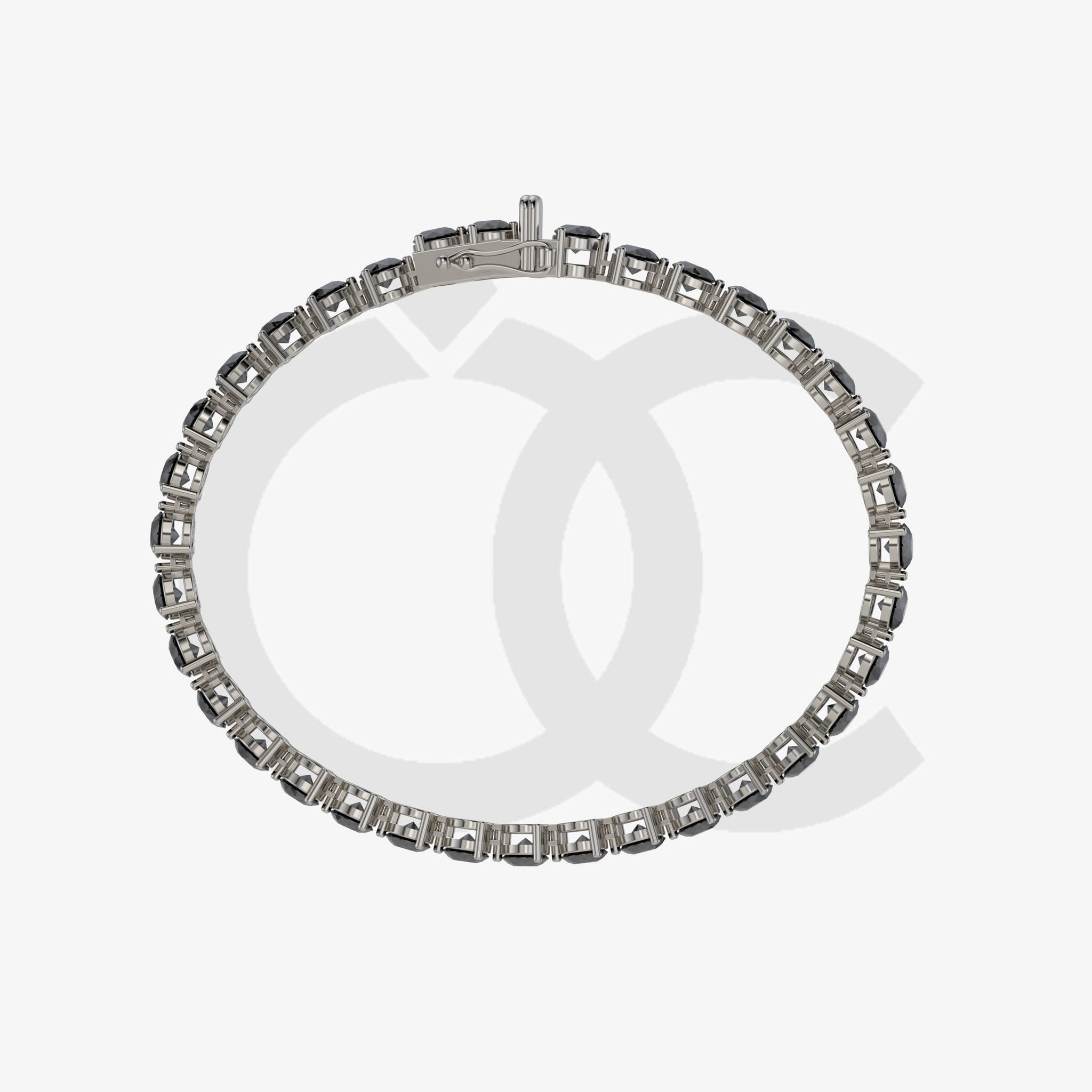 Bracelet with Black Diamond on a Black Gold