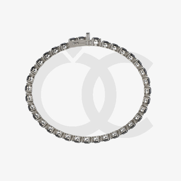 Bracelet with Moissanite on a Black Gold Vermeil