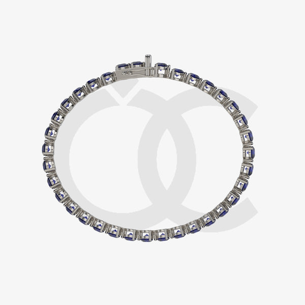 Bracelet with Blue Sapphire on a Black Gold