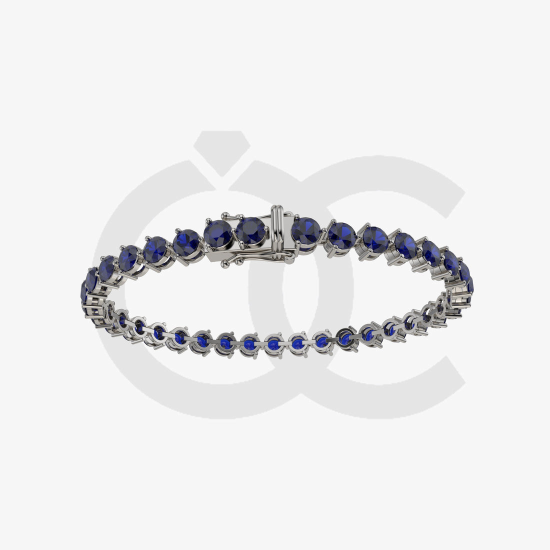 Bracelet with Blue Sapphire on a Black Gold
