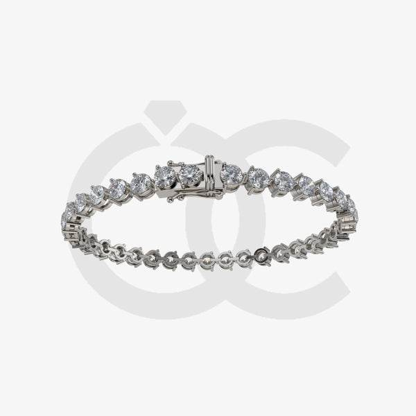 Bracelet with Moissanite on a Black Gold Vermeil