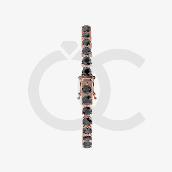 Bracelet with Black Diamond on a Rose Gold