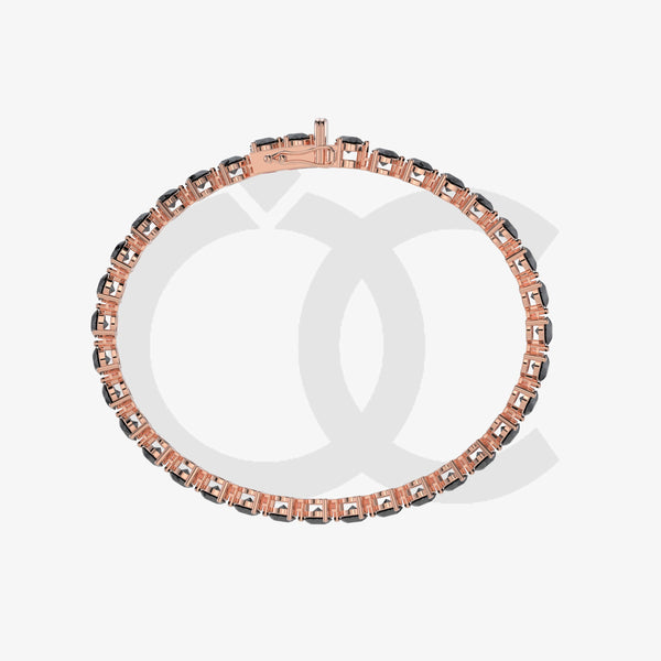 Bracelet with Black Diamond on a Rose Gold