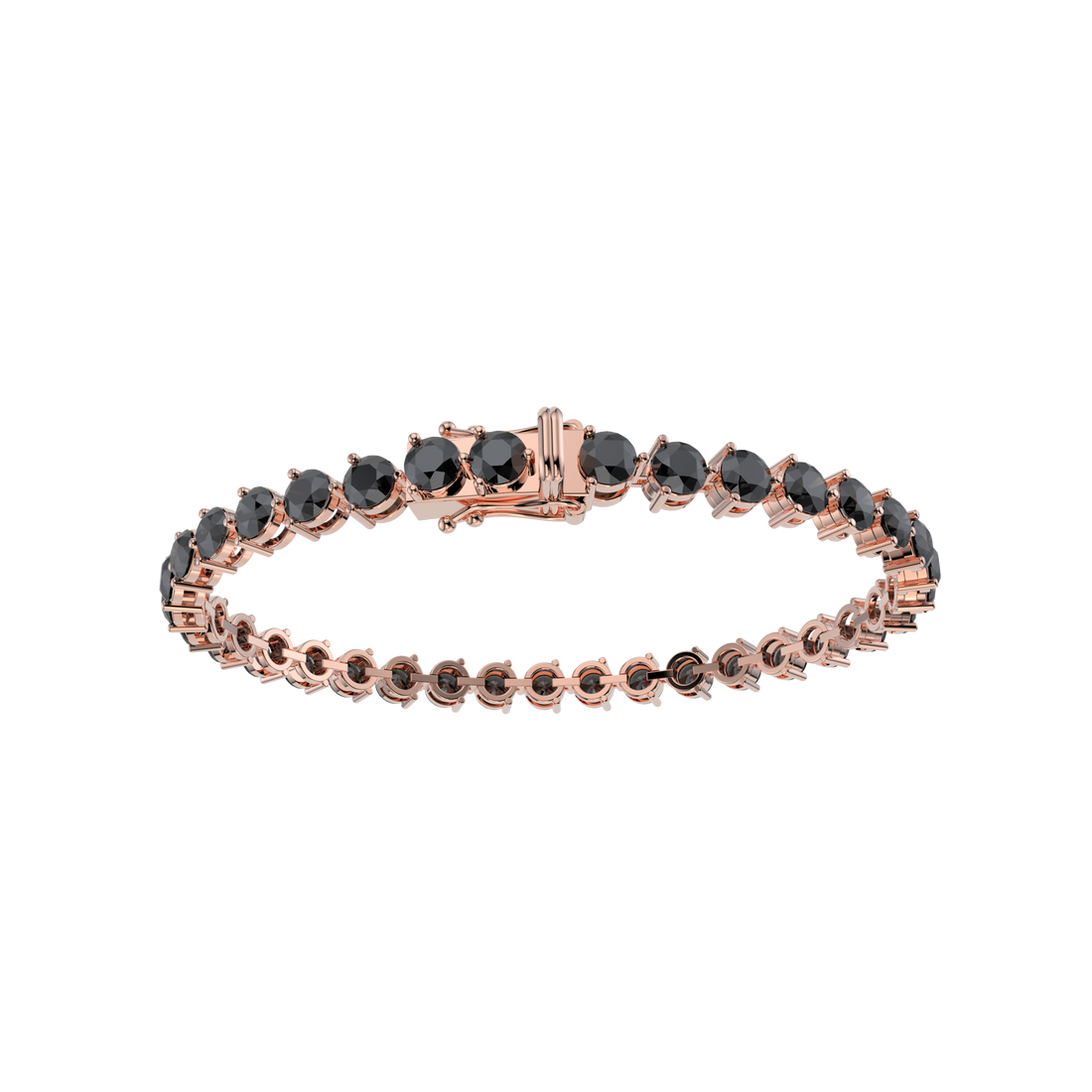Bracelet with Black Diamond on a Rose Gold
