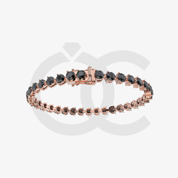 Bracelet with Moissanite on a Rose Gold Vermeil