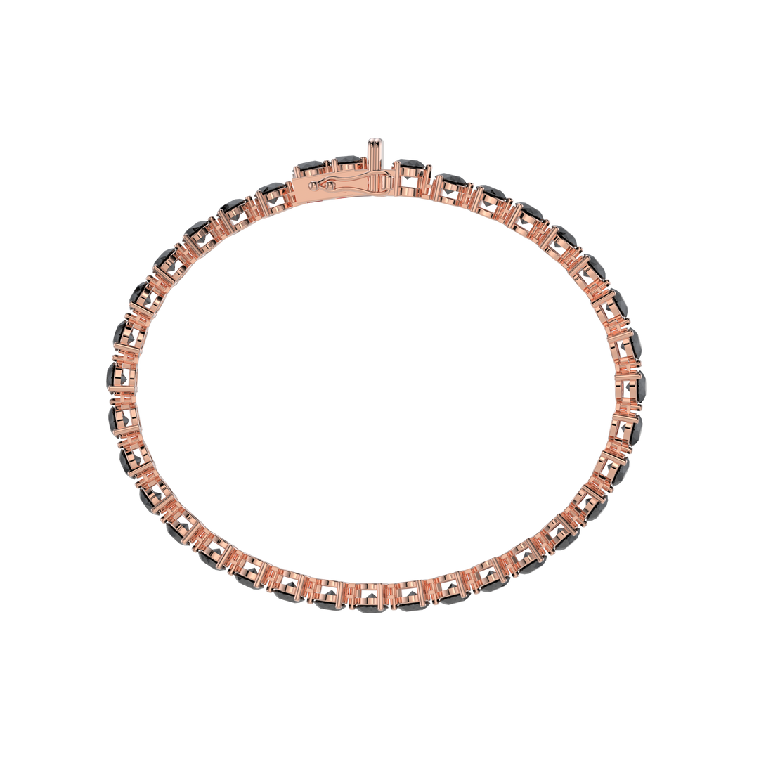 Bracelet with Black Diamond on a Rose Gold