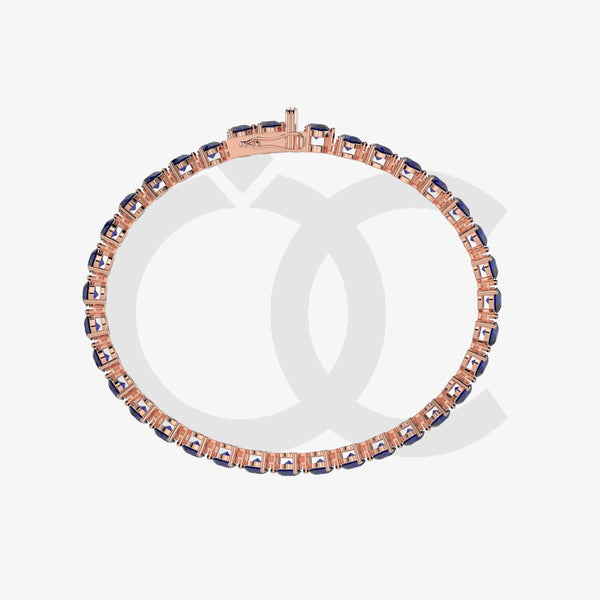 Bracelet with Blue Sapphire on a Rose Gold