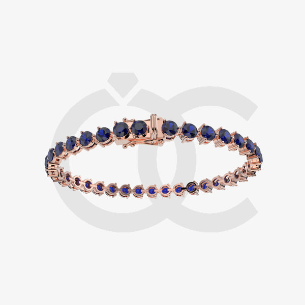 Bracelet with Moissanite on a Rose Gold Vermeil