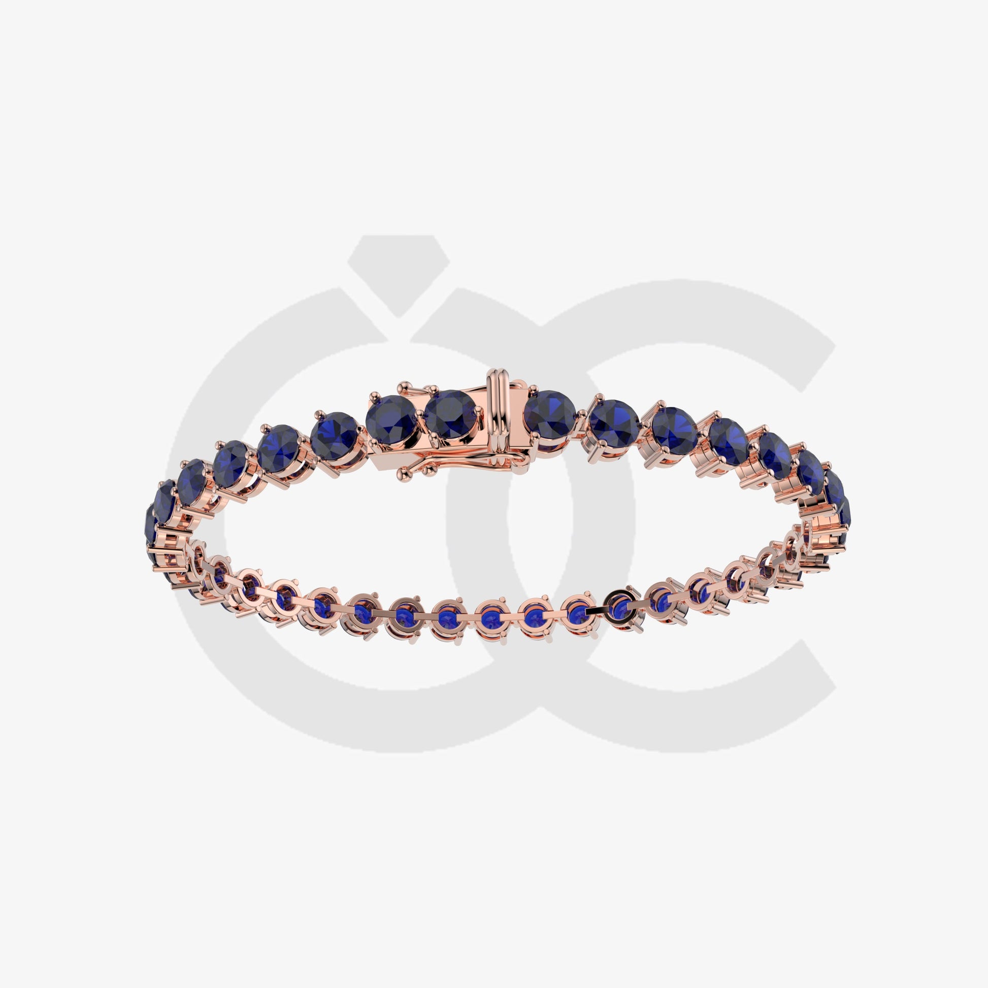 Bracelet with Blue Sapphire on a Rose Gold