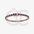 Bracelet with Blue Sapphire on a Rose Gold