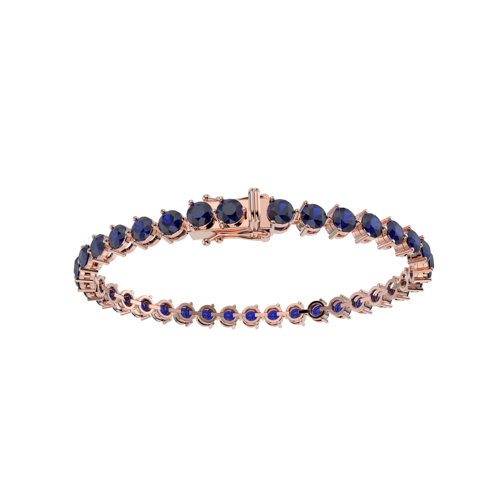 Bracelet with Blue Sapphire on a Rose Gold