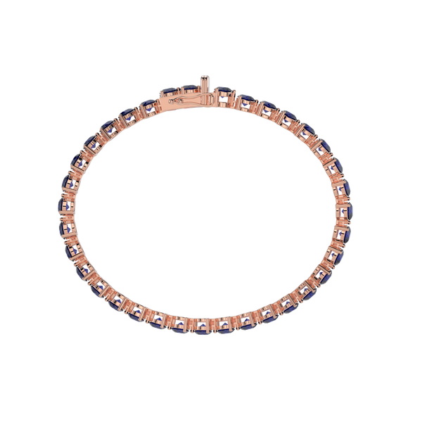 Bracelet with Moissanite on a Rose Gold Vermeil