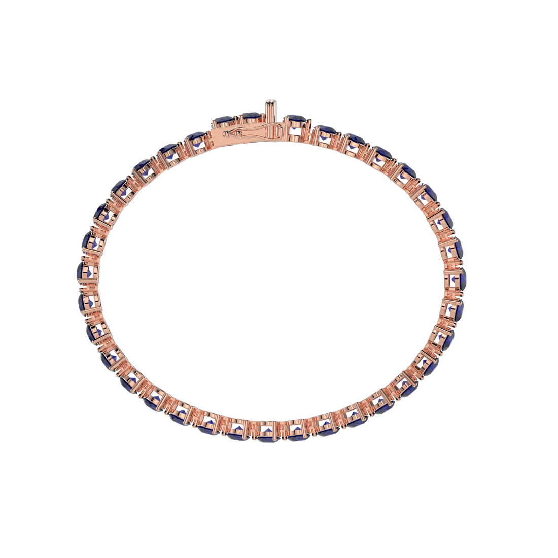 Bracelet with Blue Sapphire on a Rose Gold