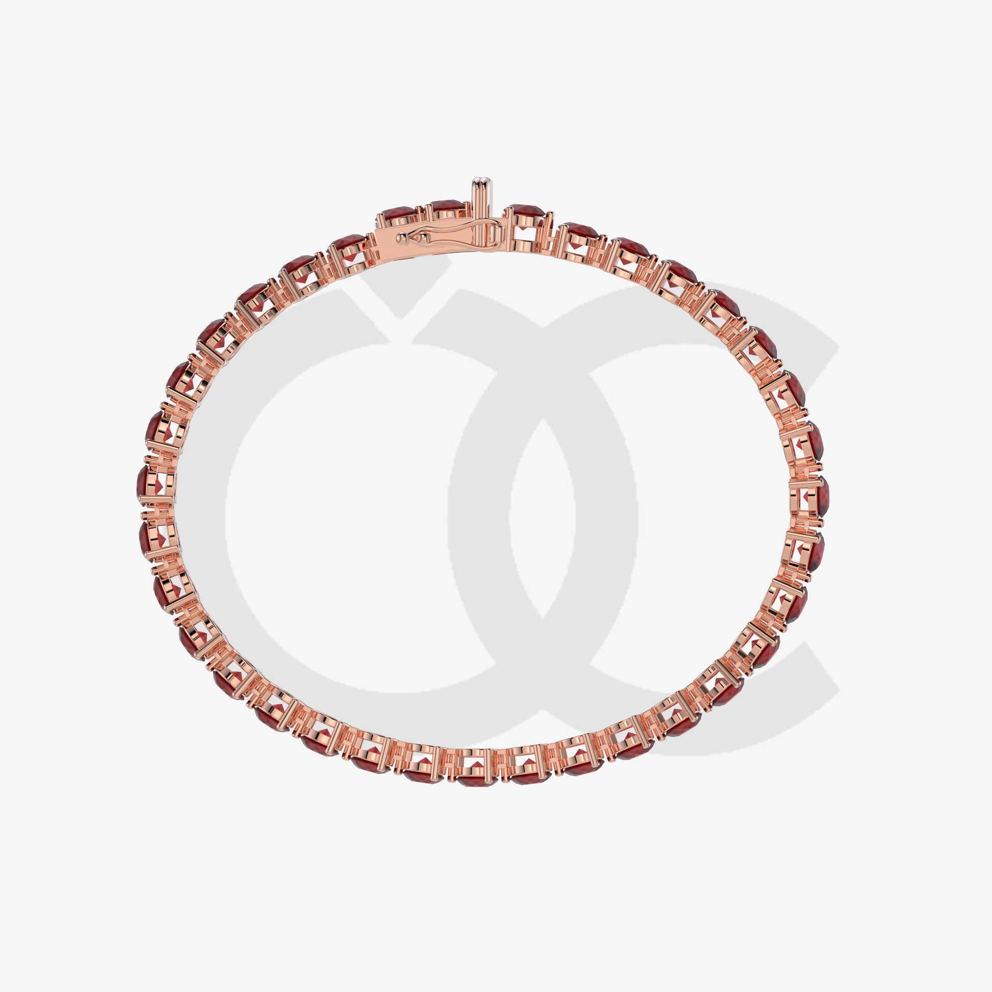 Bracelet with Ruby on a Rose Gold
