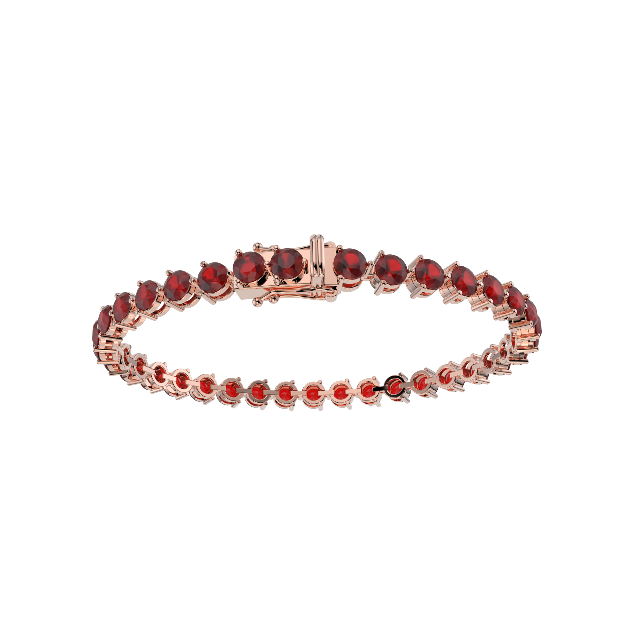 Bracelet with Ruby on a Rose Gold