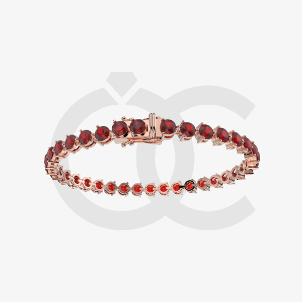 Bracelet with Ruby on a Rose Gold