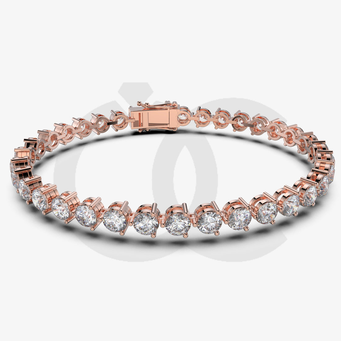 Bracelet with Natural Diamond on a Rose Gold