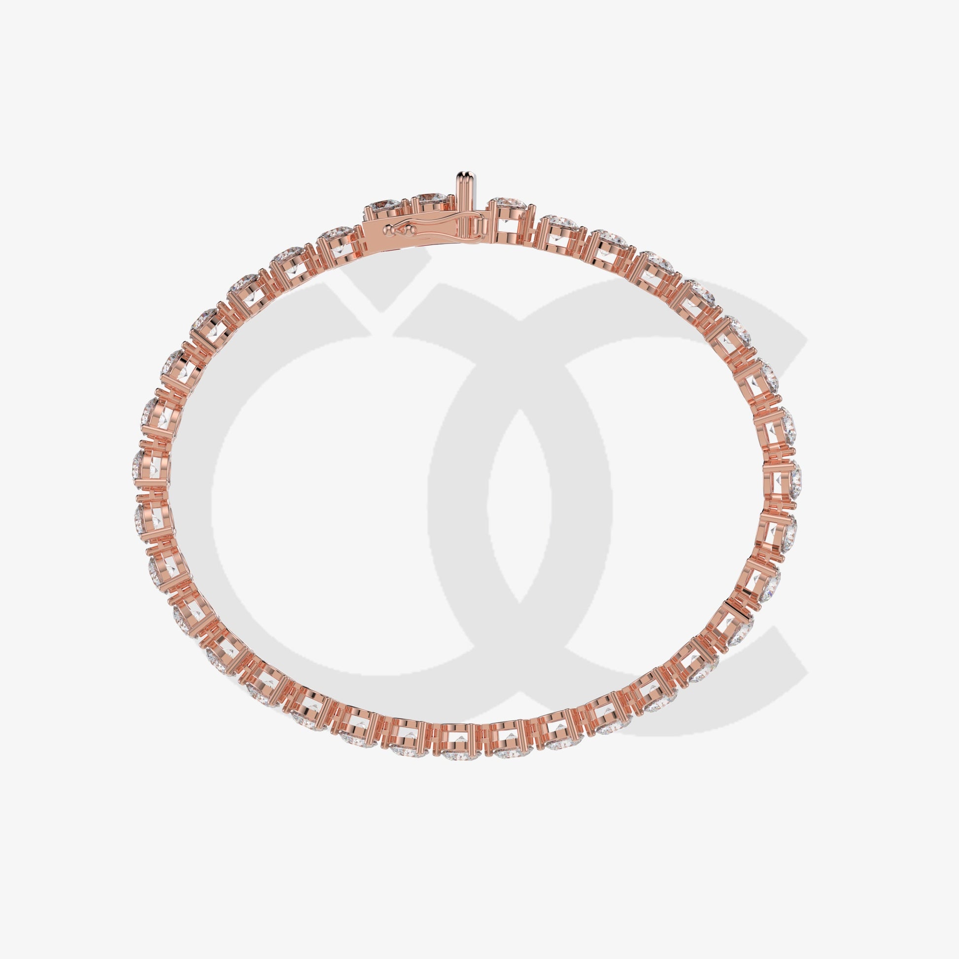 Bracelet with Natural Diamond on a Rose Gold
