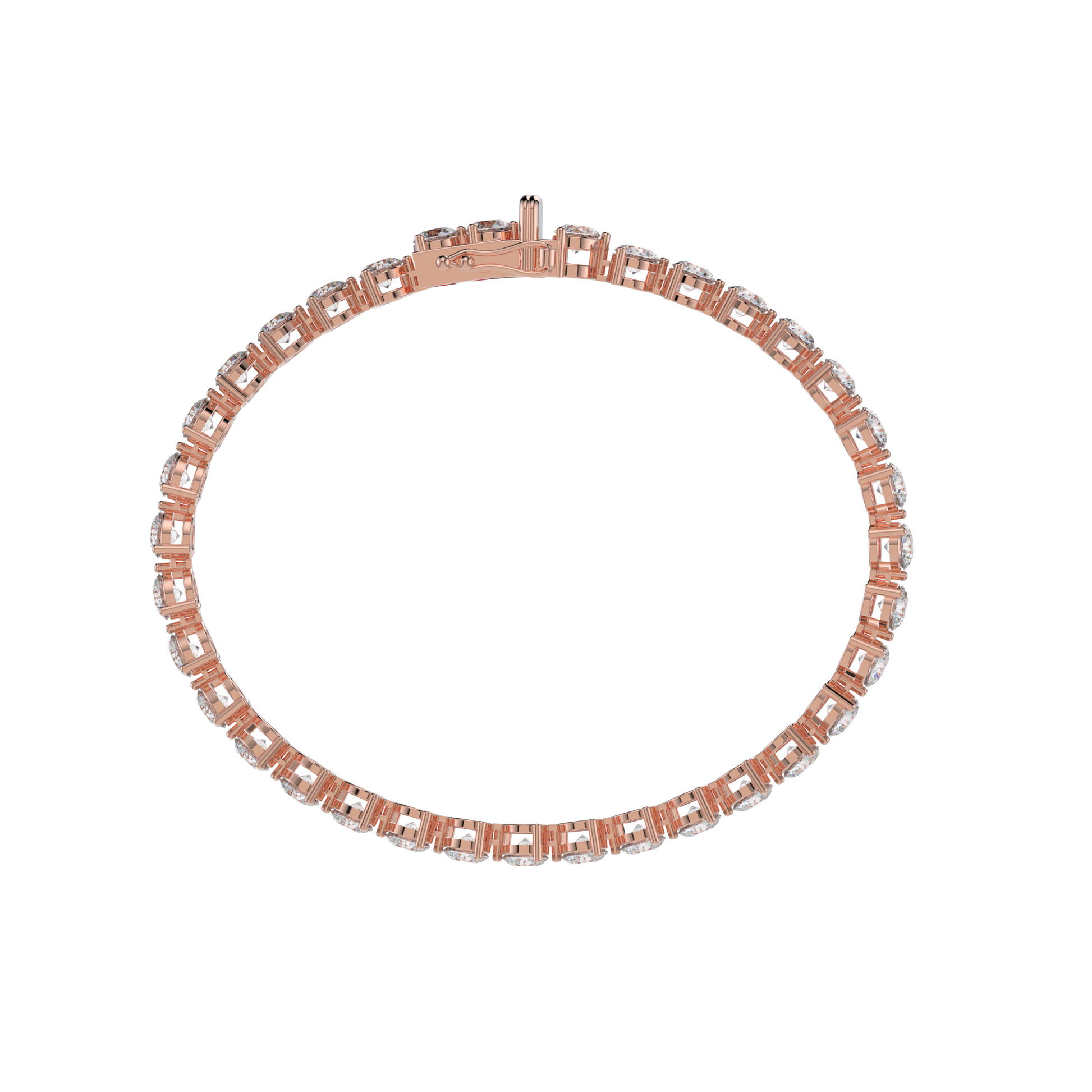 Bracelet with Natural Diamond on a Rose Gold