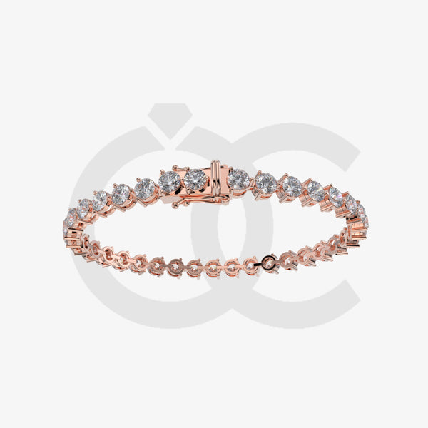 Bracelet with Moissanite on a Rose Gold Vermeil