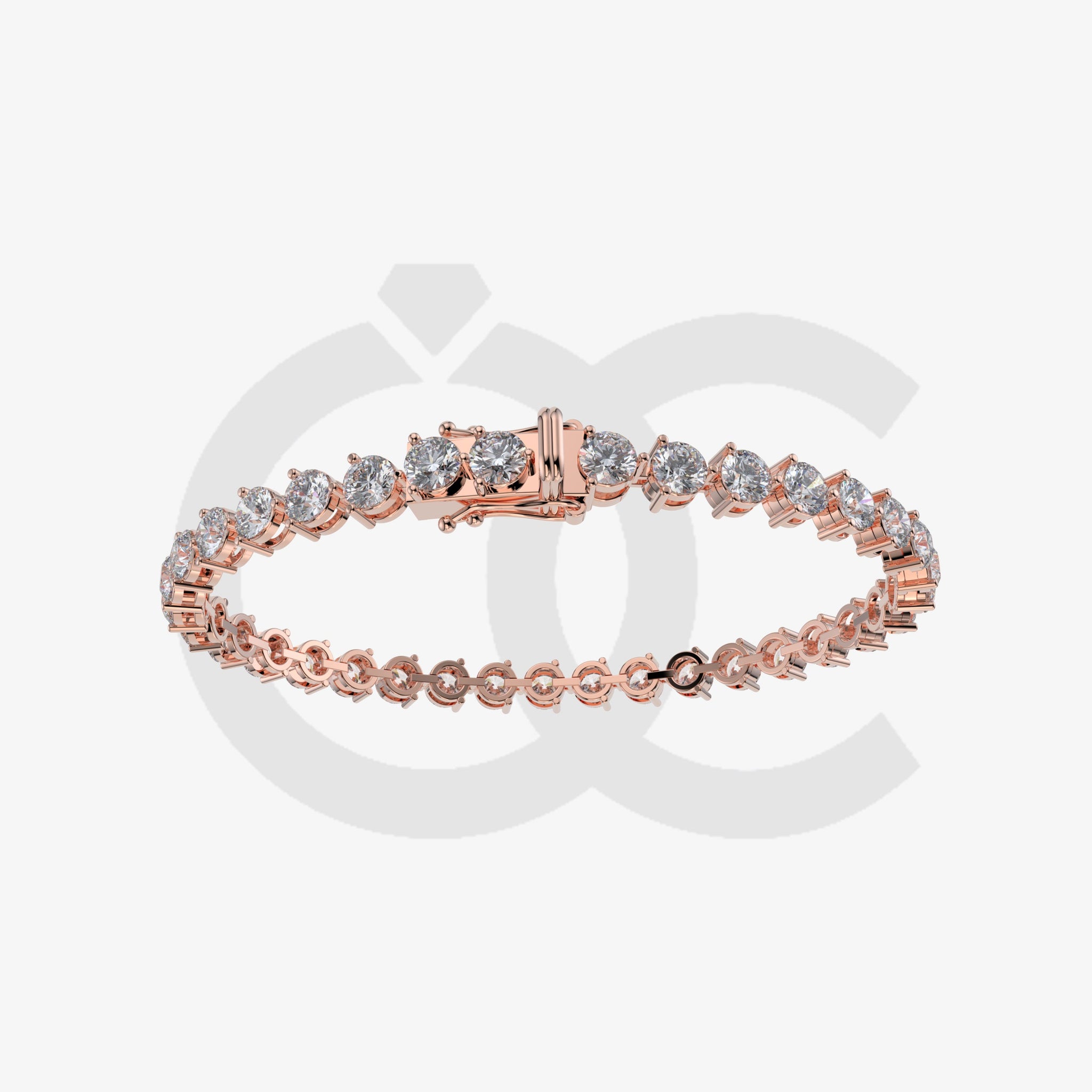 Bracelet with Lab Grown Diamond on a Rose Gold