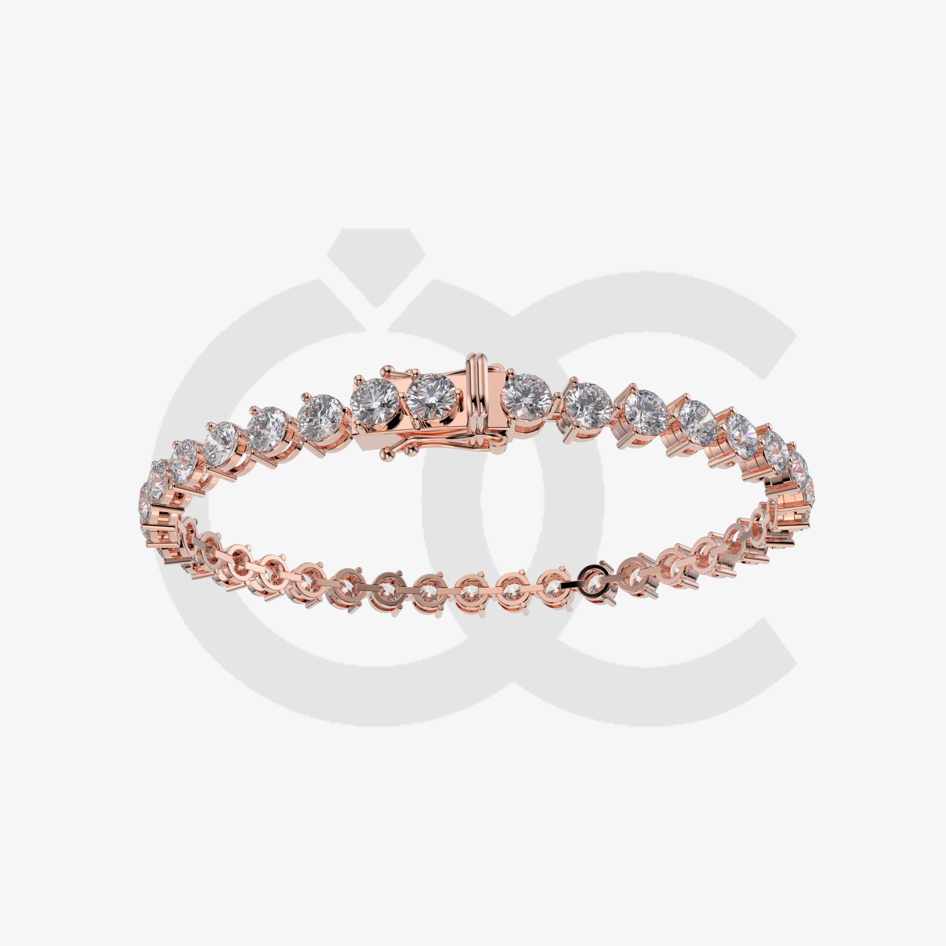 Bracelet with Lab Grown Diamond on a Rose Gold
