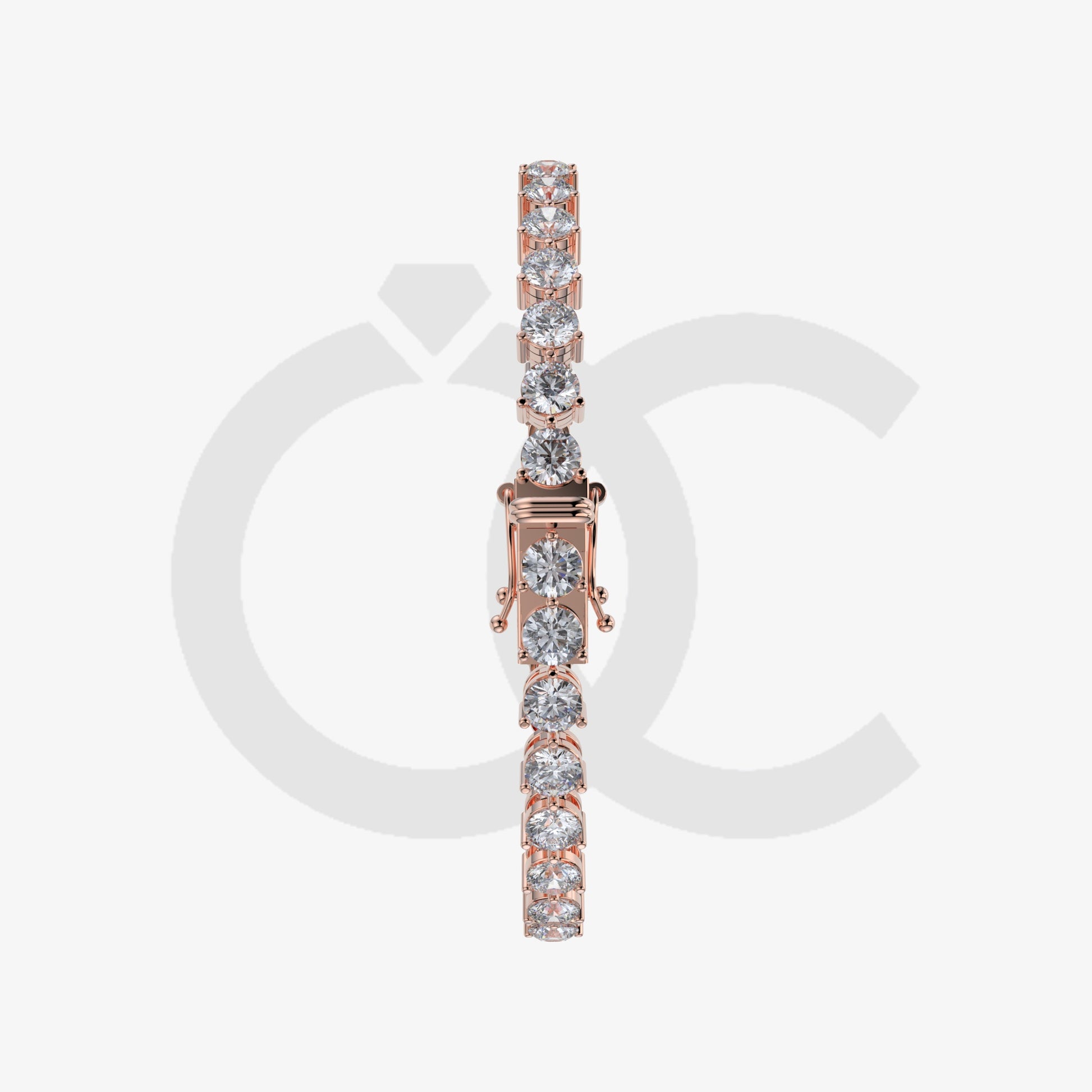 Bracelet with Natural Diamond on a Rose Gold