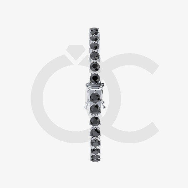 Bracelet with Black Diamond on a White Gold