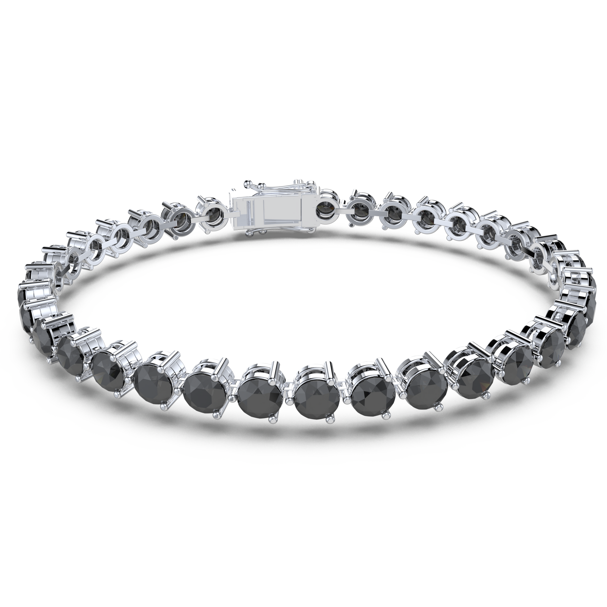 Bracelet with Black Diamond on a White Gold