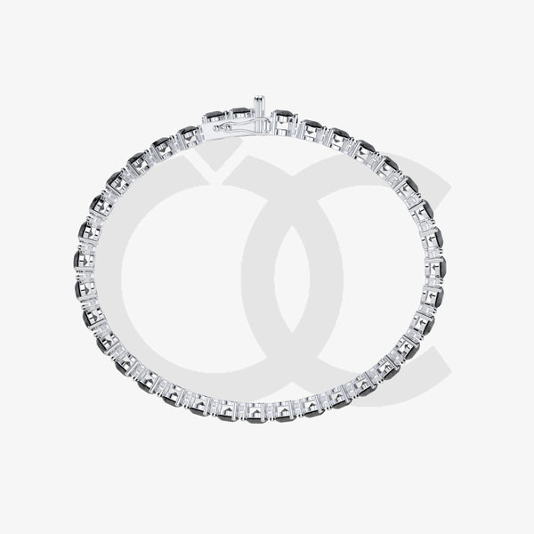 Bracelet with Black Diamond on a White Gold
