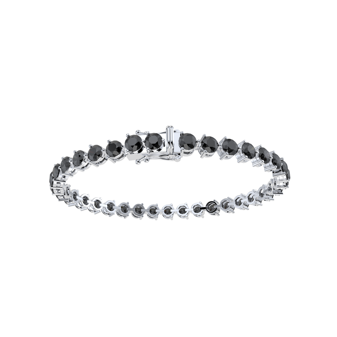 Bracelet with Black Diamond on a White Gold
