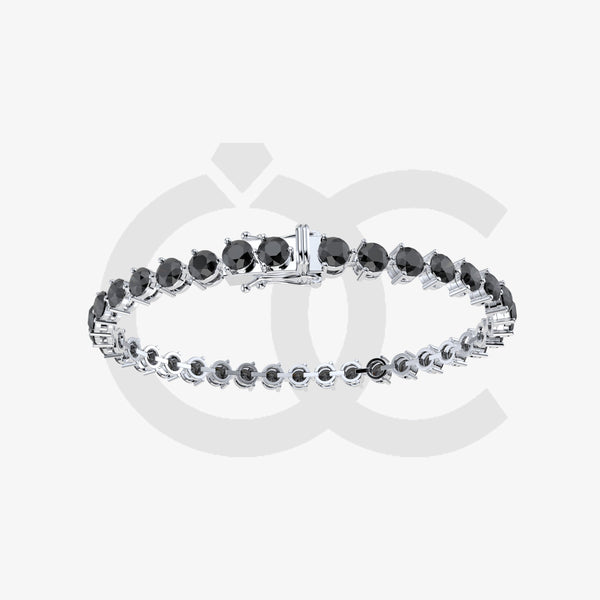 Bracelet with Black Diamond on a White Gold