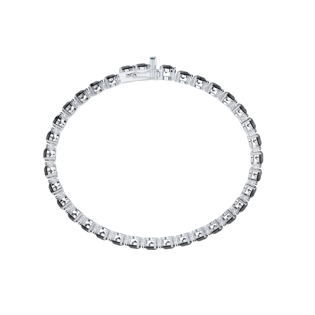 Bracelet with Black Diamond on a White Gold