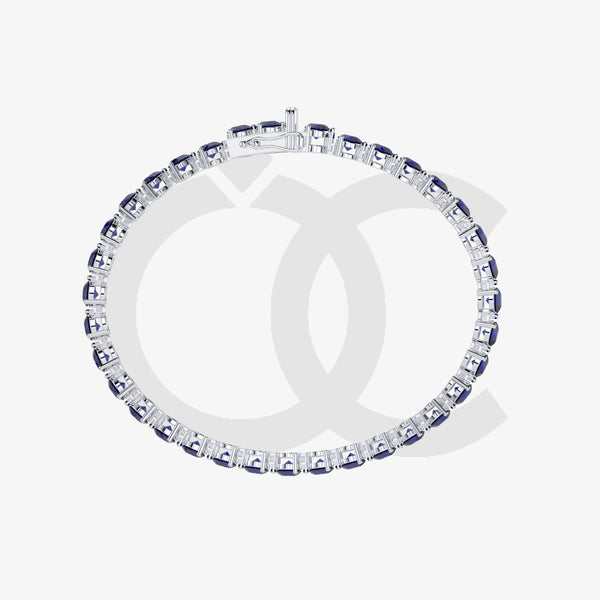 Bracelet with Blue Sapphire on a White Gold