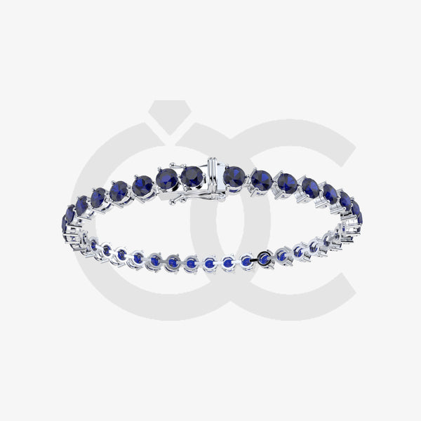 Bracelet with Blue Sapphire on a White Gold