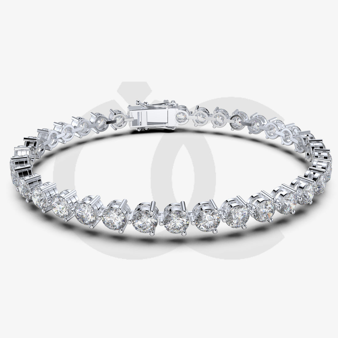 Bracelet with Natural Diamond on a White Gold