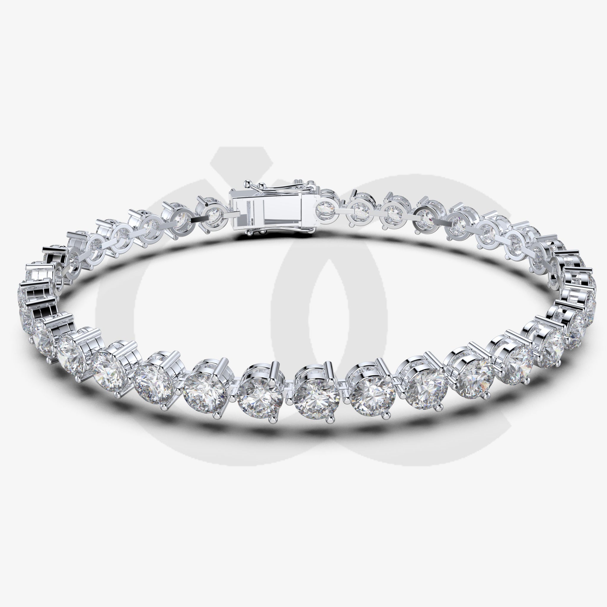 Bracelet with Natural Diamond on a White Gold