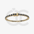 Bracelet with Black Diamond on a Yellow Gold