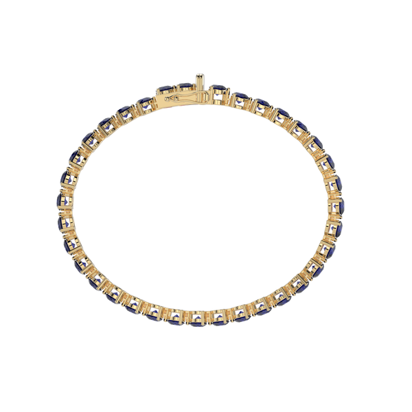Bracelet with Blue Sapphire on a Yellow Gold